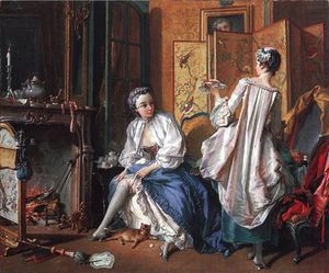 Boucher, Dame attachant sa jarretière