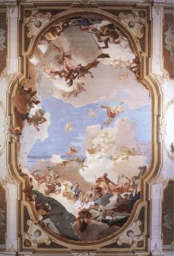 Jean-Baptiste Tiepolo, L'Apothéose de la famille Pisani, v. 1760, Fresque, 2350 x 1350 cm, Villa Pisani, Stra Tiepolo, The_Apotheosis_of_the_Pisani_Family.jpg, 2